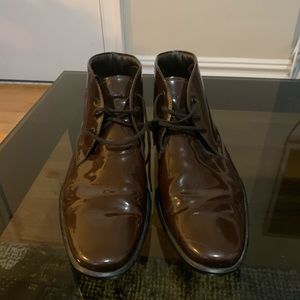Tods Brown Patent Leather Shoes